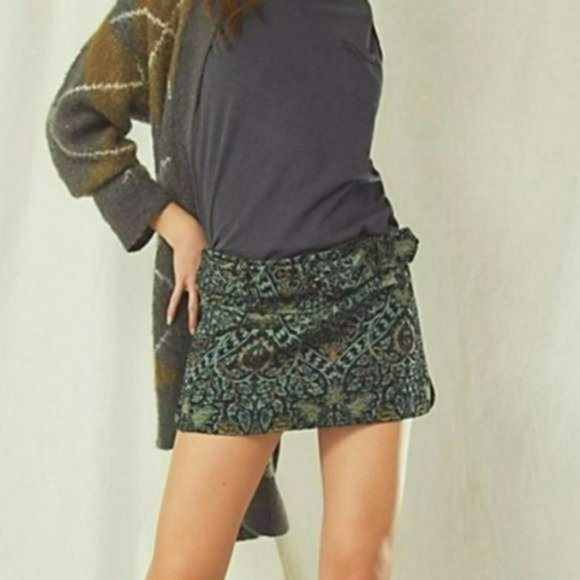 Free Peole On-The Go Jaquard Mini Skirt -6 - Picture 2 of 7